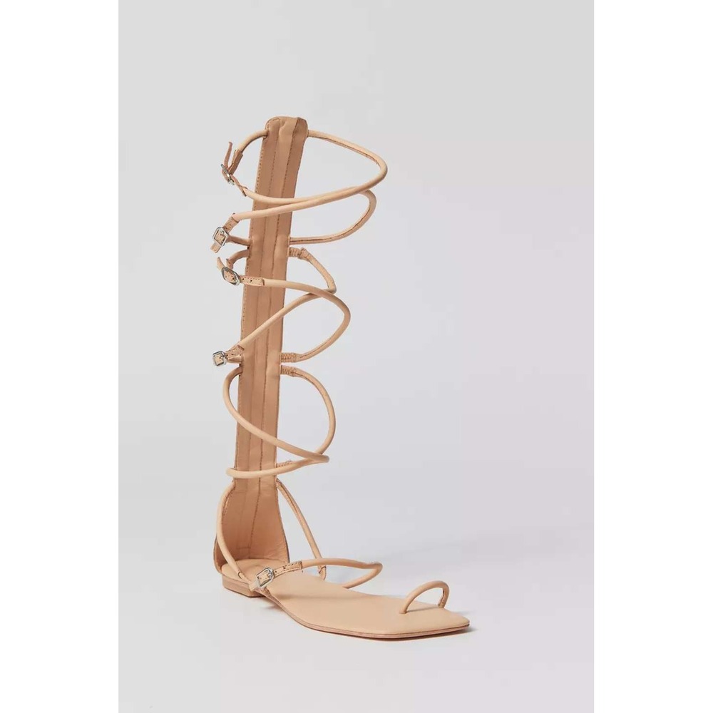 Jeffrey Campbell Gladiator Sandals Women 6 Beige‎ Good Caged Square Toe Leather